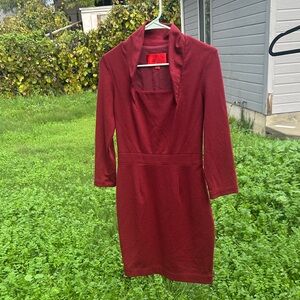 Z Spoke by Zac Posen Elegant Long Sleeve Burgundy Dress